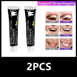 2PCS NO BOX Bamboo Charcoal Mint Flavor Oral Hygiene Cleaning Remove Tooth Stains Teeth Whitening Black Toothpaste