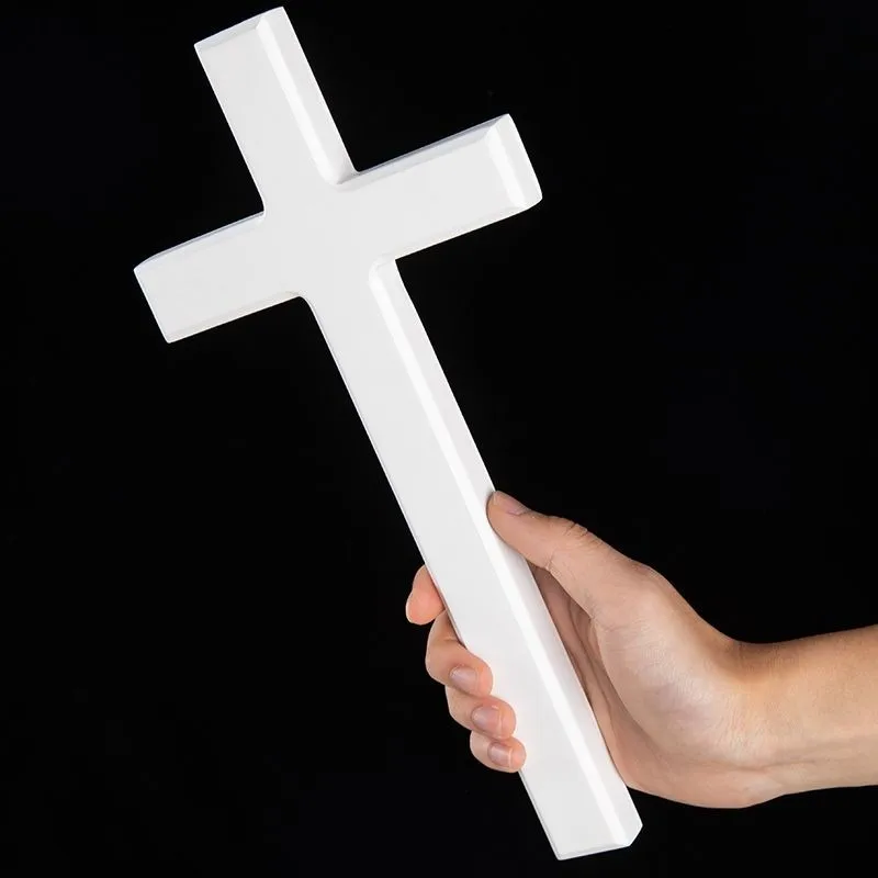 Wandkreuz aus Holz für Heimdekoration, Holzkreuze für die Wand, christliches Wandkreuz, dekoratives Wandkreuz, weißes Jesus Christus, Kirche – Detail 3