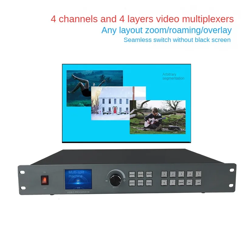 

Professional 4 Channel Video quad Multiplexer with DVI Output for High Definition Display and Seamless Switching 4 in 4 out