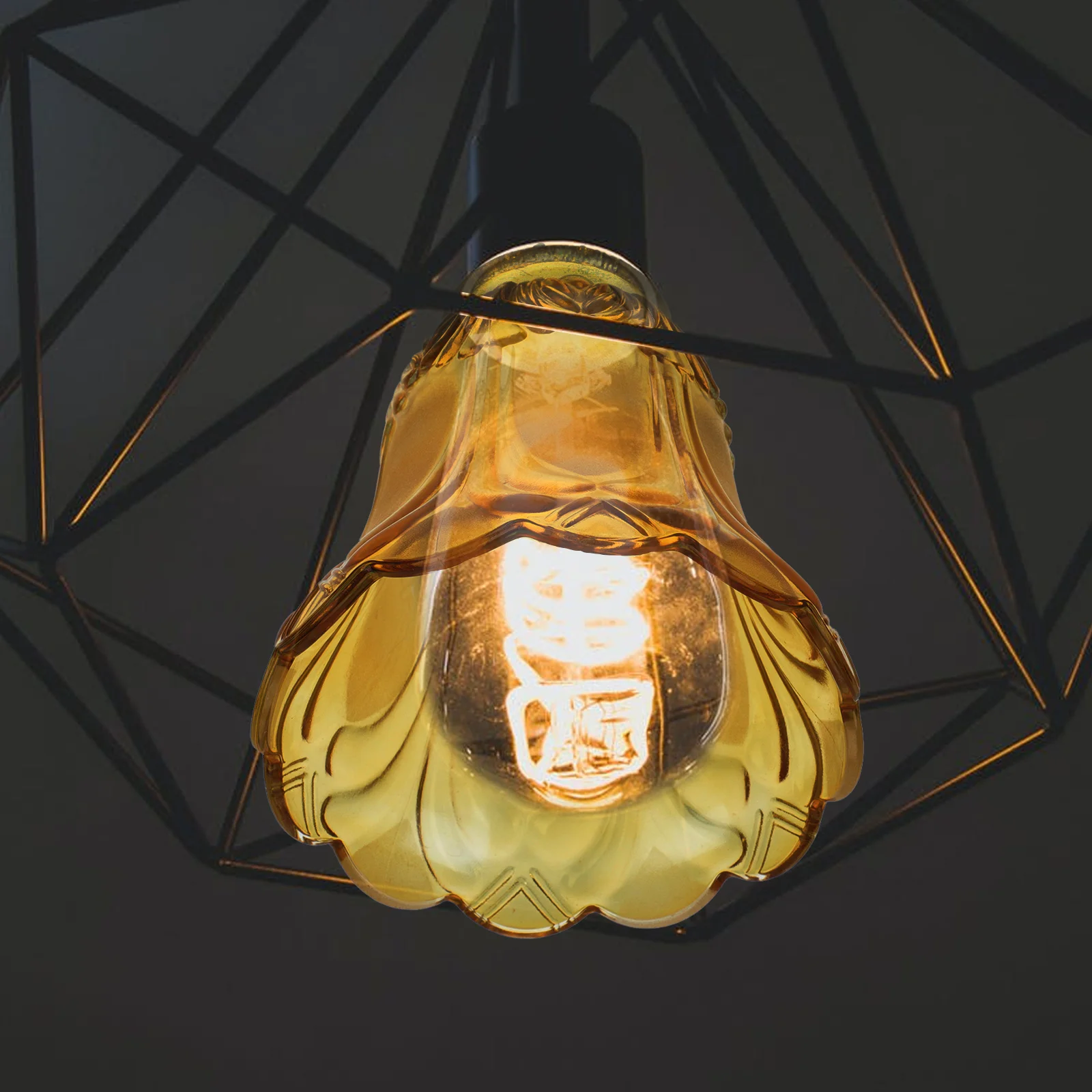 

Glass Lamp Shade Durable Safe Glass Craft Light Cover for Table Ceiling Chandelier Home Lamp Replacement Accessory