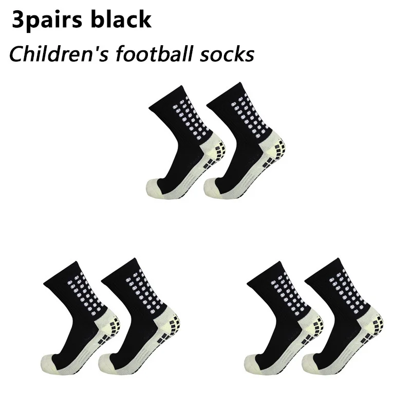 Chaussettes de sport respirantes pour enfants et adolescents, chaussettes de football, sports de plein air, silicone non ald Grip, 35-40 paires, taille 3