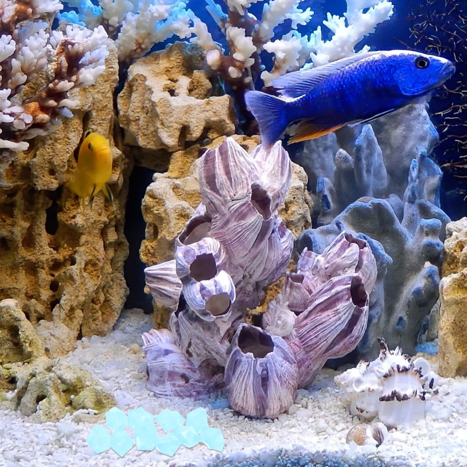 Luminous Resin Pebbles for Aquarium, Fish Tank, Garden, Pathway, Fountain, Pond & Villa Decoration