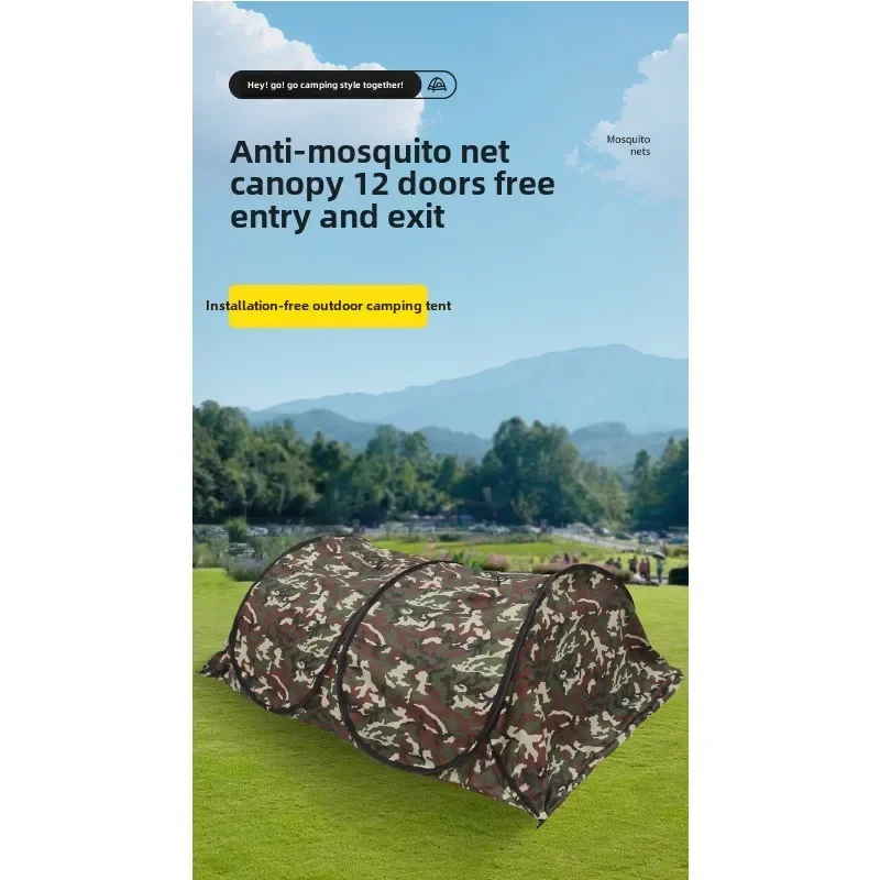 Quatro estações ultra leve camo escalada portátil mosquito abertura rápida automática acampamento família instalação gratuita de pequenas tendas