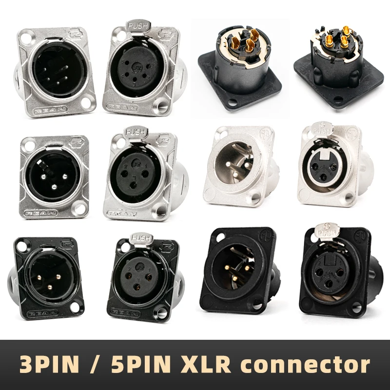 Neutrik XLR 3PIN Cannon Jack NC3FD-LX NC3MD-LX REAN wtyczka mikrofonowa RC3FDL RC3MDL sygnał Audio Jack 5pin XLR Cannon Jack