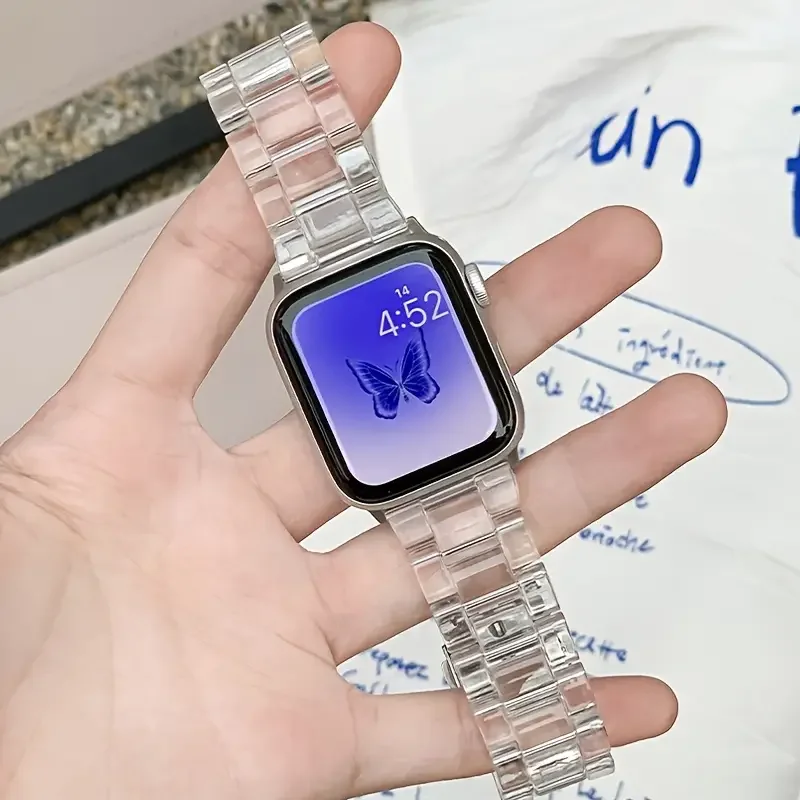 

Transparent link bracelet strap for apple watch band 41-45mm-42-46mm-40mm-44mm 38mm iwatch series 8 7 6 5 4 SE 9 10 ultra 2 49mm