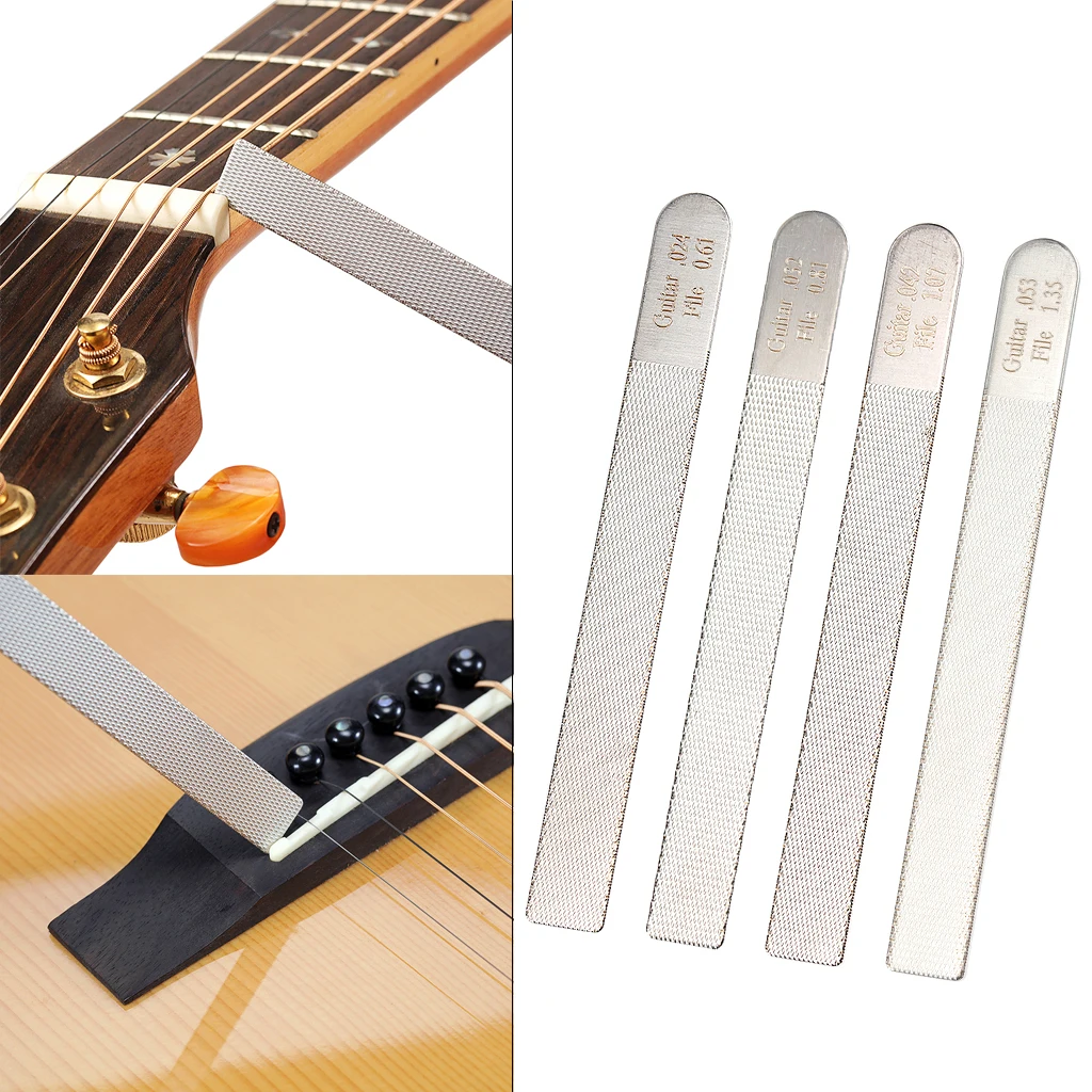 

4Pcs/Set Guitar Nut Files Fret Crowning Slot Filing Luthier Repair Tool Kit for Guitar Stringed Instruments