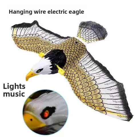 Electric Hanging Simulated Eagle Bird Repeller Flapping Wing Sound Dynamic Bird Scarer Pest Deterrent For Garden Yard Farm