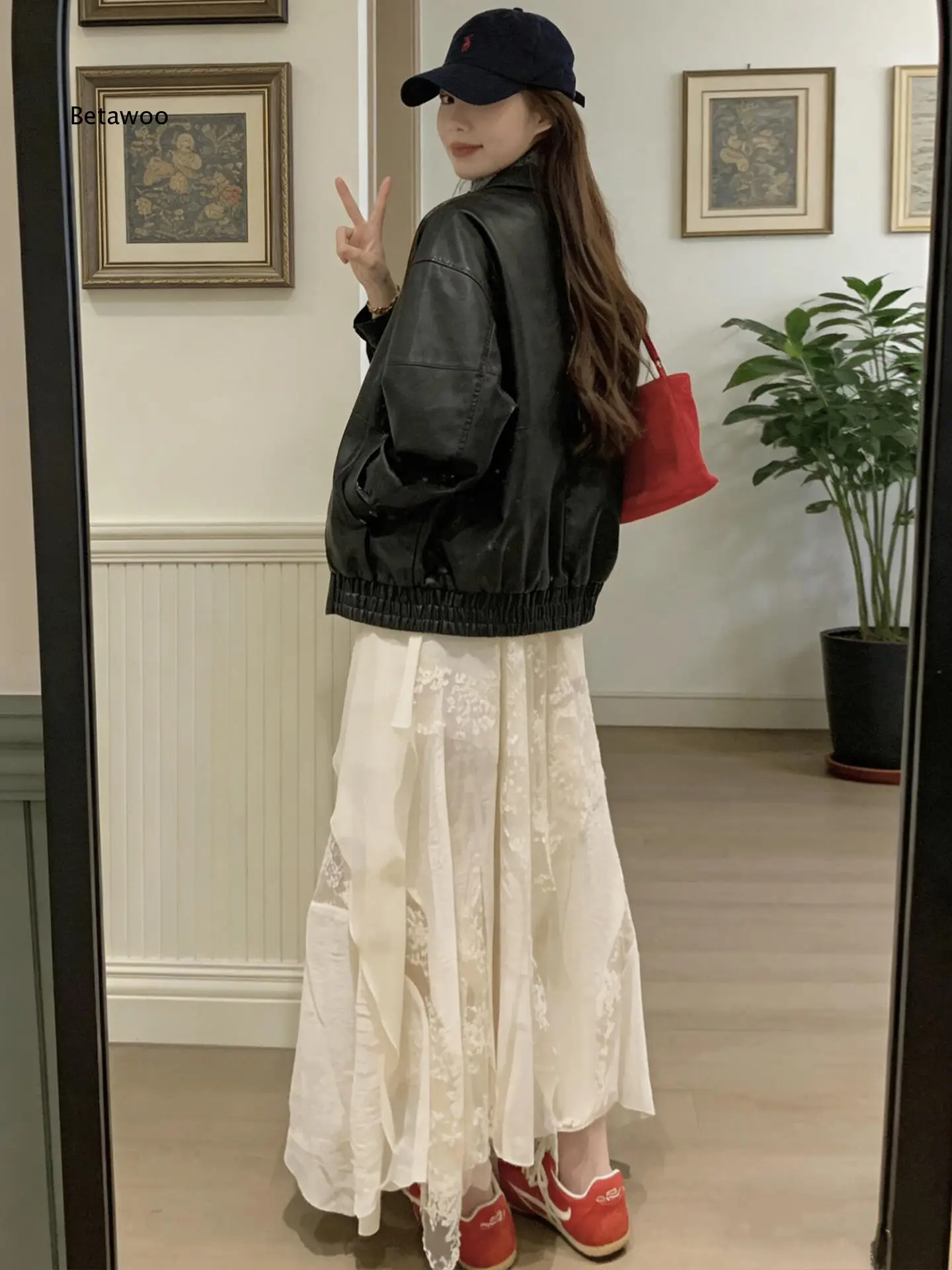 Women White High Waist Mesh Spliced Long Skirt Loose A Line Swing Umbrella Skirt Slim Looking For Spring Daily Dating Travel Oc
