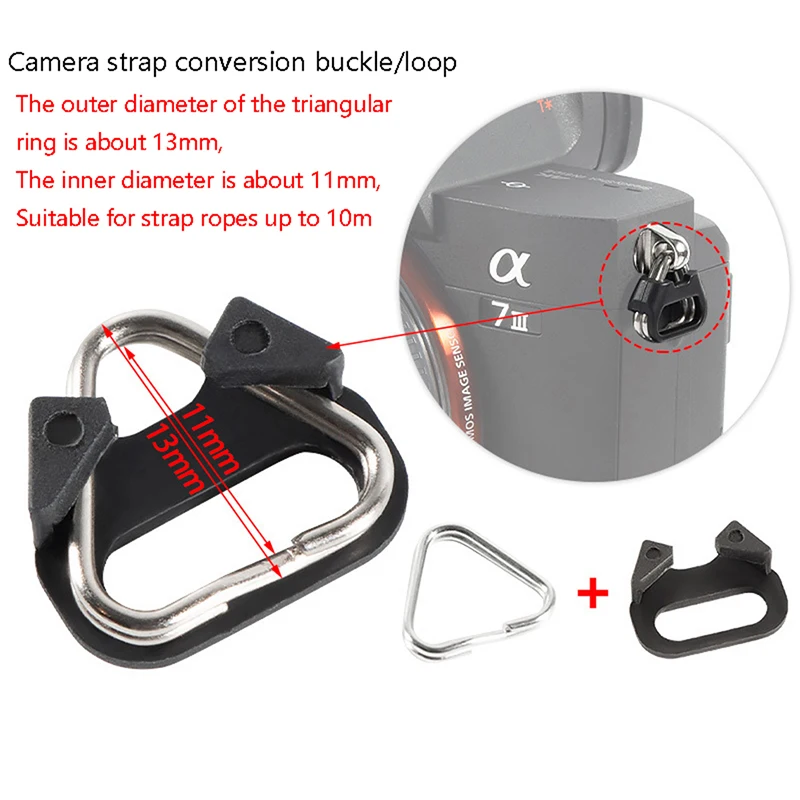 1Pair Camera Lug Ring Camera Strap Triangle Split Ring Hook For Slr Camera Strap Conversion Ring Metal Connection Buckle