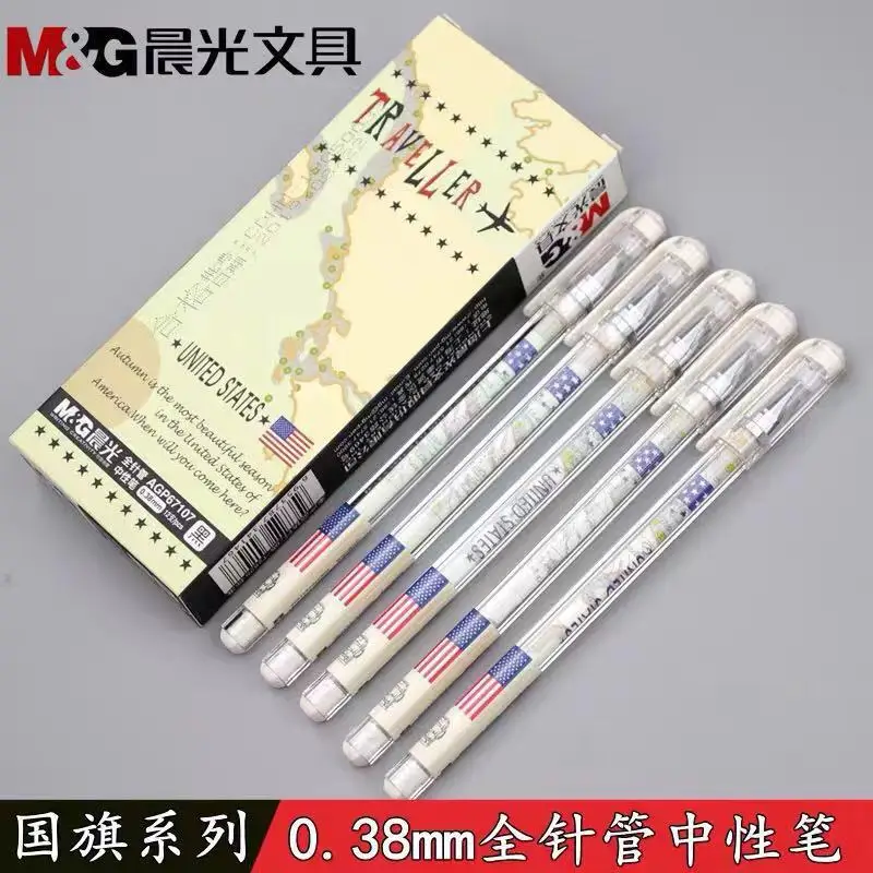 

30pcs Full Needle Neutral Pen 0.38mm Square Holder Water Office Student Examination Financial