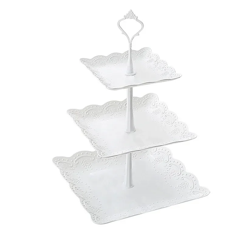 3 Tier Cake Stand Afternoon Tea Wedding Plates Party Tableware Xmas Brithday European three-layer fruit tray