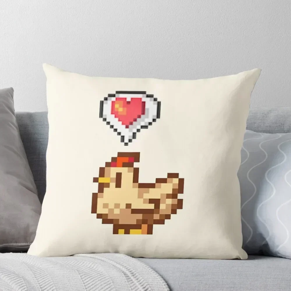 

Stardew Valley Happy White Chicken Throw Pillow Decorative Cushions For Luxury Sofa Sofas Covers Luxury Pillow Cover pillow