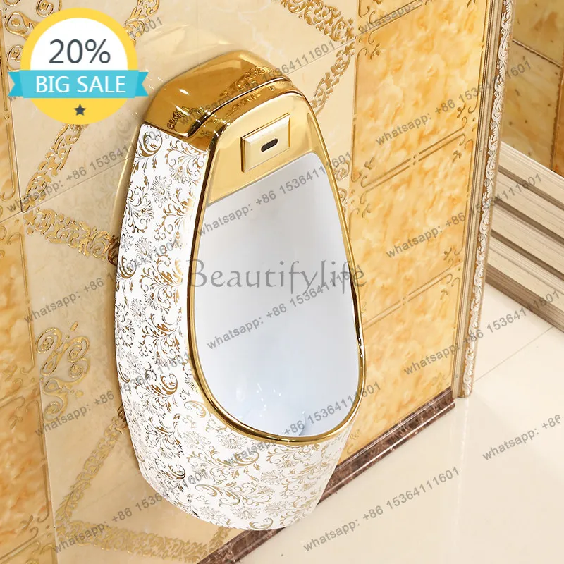 

D30 wall-mounted automatic induction golden urinal ceramic urinal