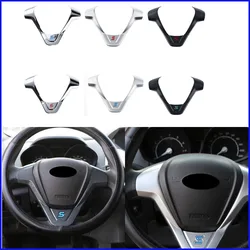Auto Car Steering Wheel Sequins for Ford Fiesta MK7 2009 - 2016 Ecosport 2012 - 2016 ABS Chrome Protective Cover Trim Sticker