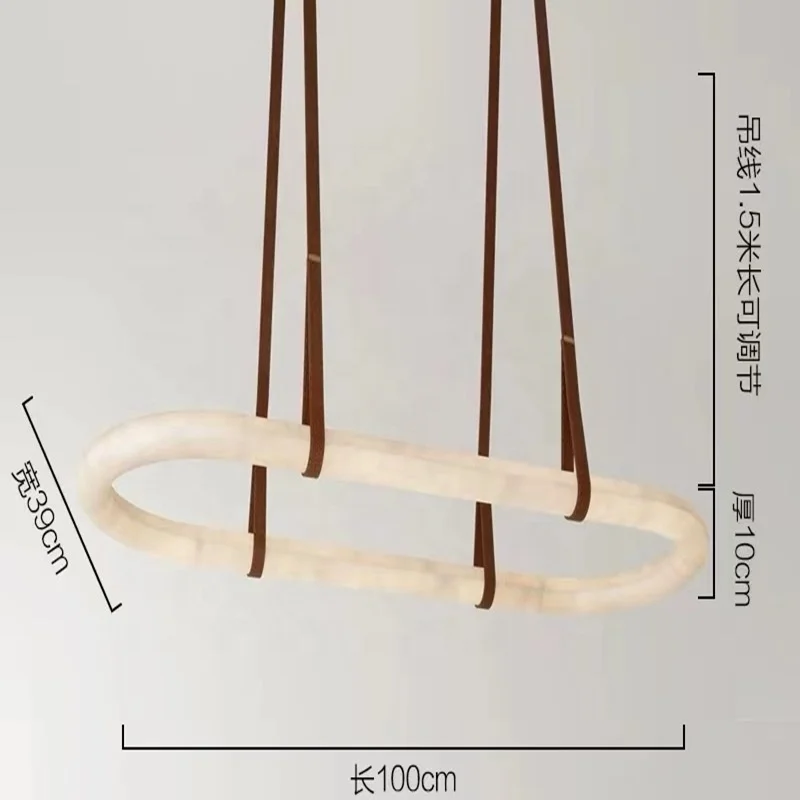 ثريا فاخرة بحلقة مرمرية طبيعية لردهة المطاعم ديكور داخلي للفندق ثريا بتصميم حديث #4