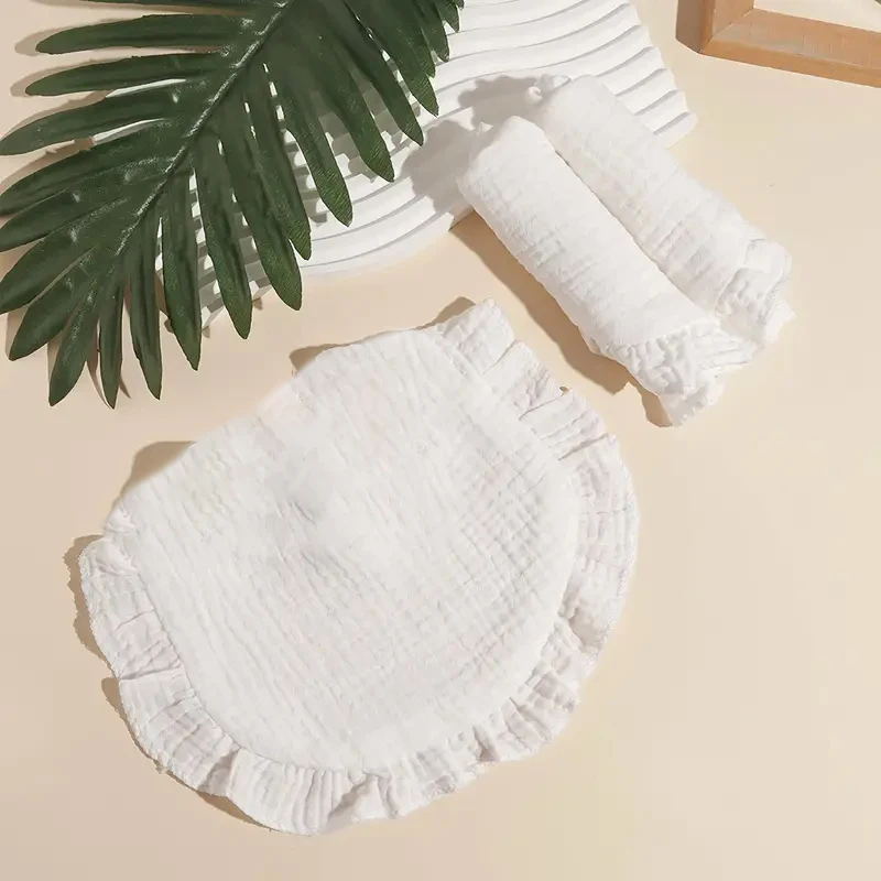 

4 упаковки хлопковых салфеток, двойные марлевые многоразовые моющиеся салфетки с рюшами для ужина, дома, кухни, украшения рождественского свадебного стола