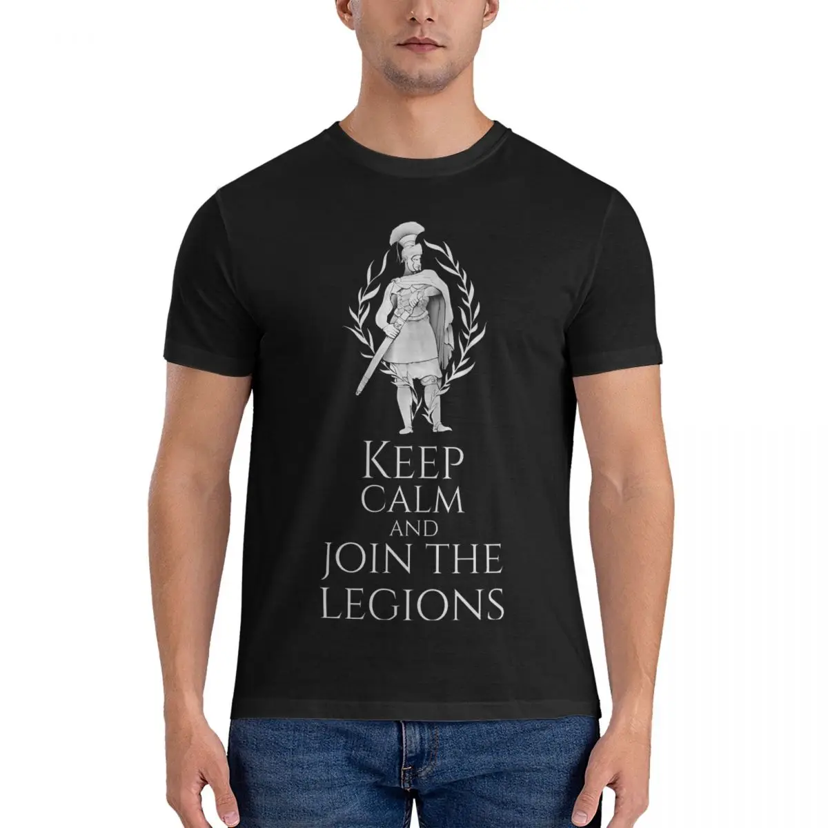 Legionary - Keep Calm And Join The Legions Baseball Sleeve T-Shirt Men Ancient Rome Humor Cotton Round Collar T Shirts