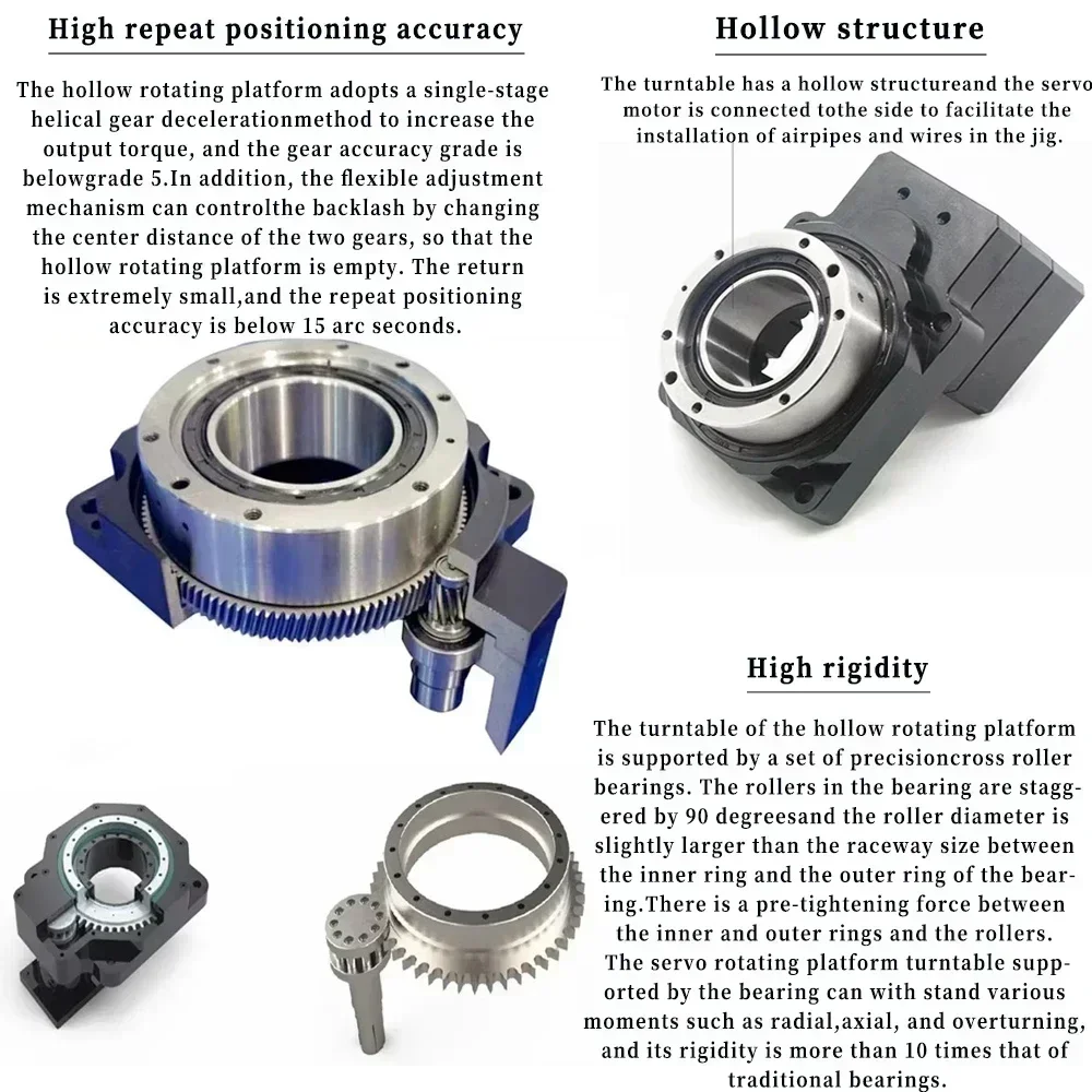 Hollow Rotating Platform Ratio 5:1 10:1 18:1 High Precision Electric Indexing Turntable Replace DD Motor Cam Divider CNC 4 Axis