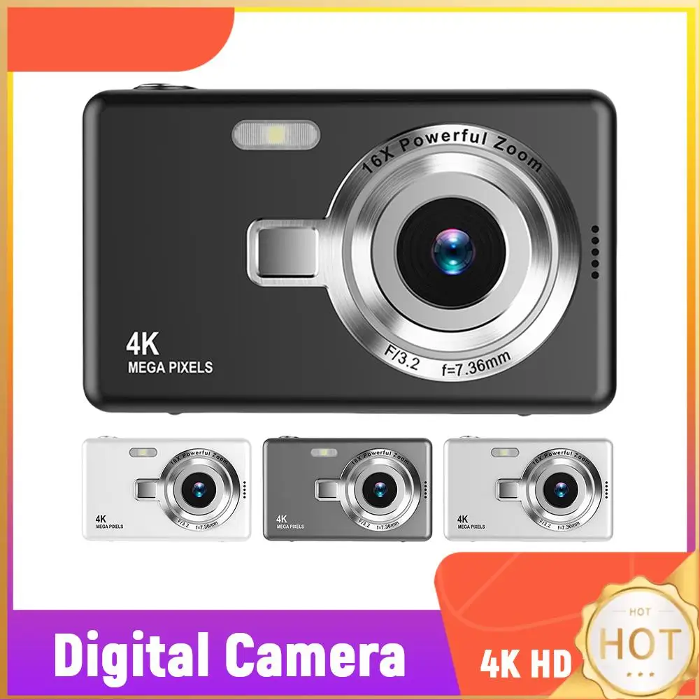 

Портативная камера для видеоблогинга 4K HD 1080P с 16-кратным зумом, автофокусом, стабилизацией изображения и 2,4-дюймовым IPS-экраном для фото- и видеосъемки