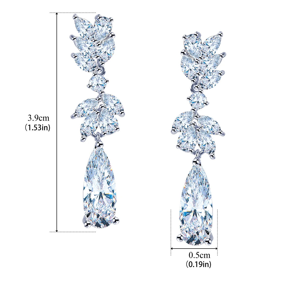 Emmaya Trendy 3 Colors Leaf Earrings High Quality Cubic Zircon Earrings Women Wedding Jewelry Gift