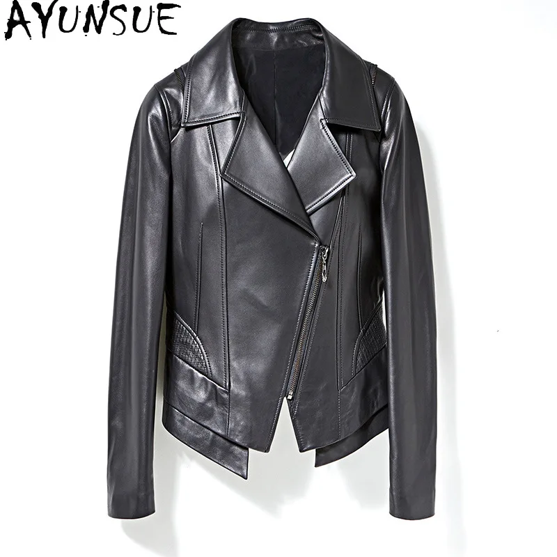 AYUNSUE Echt Leder Jacke Frauen 2025 100% Schaffell Mantel Motorrad Jacken Frühling Herbst Frauen Kleidung Neue Jaqueta De Couro