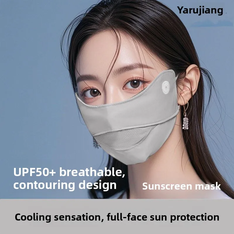 

Women's High Aesthetic Sun Protection Face Mask Breathable Ice Silk Outdoor Mask UV Protection Eye Corner Guard Summer New Model
