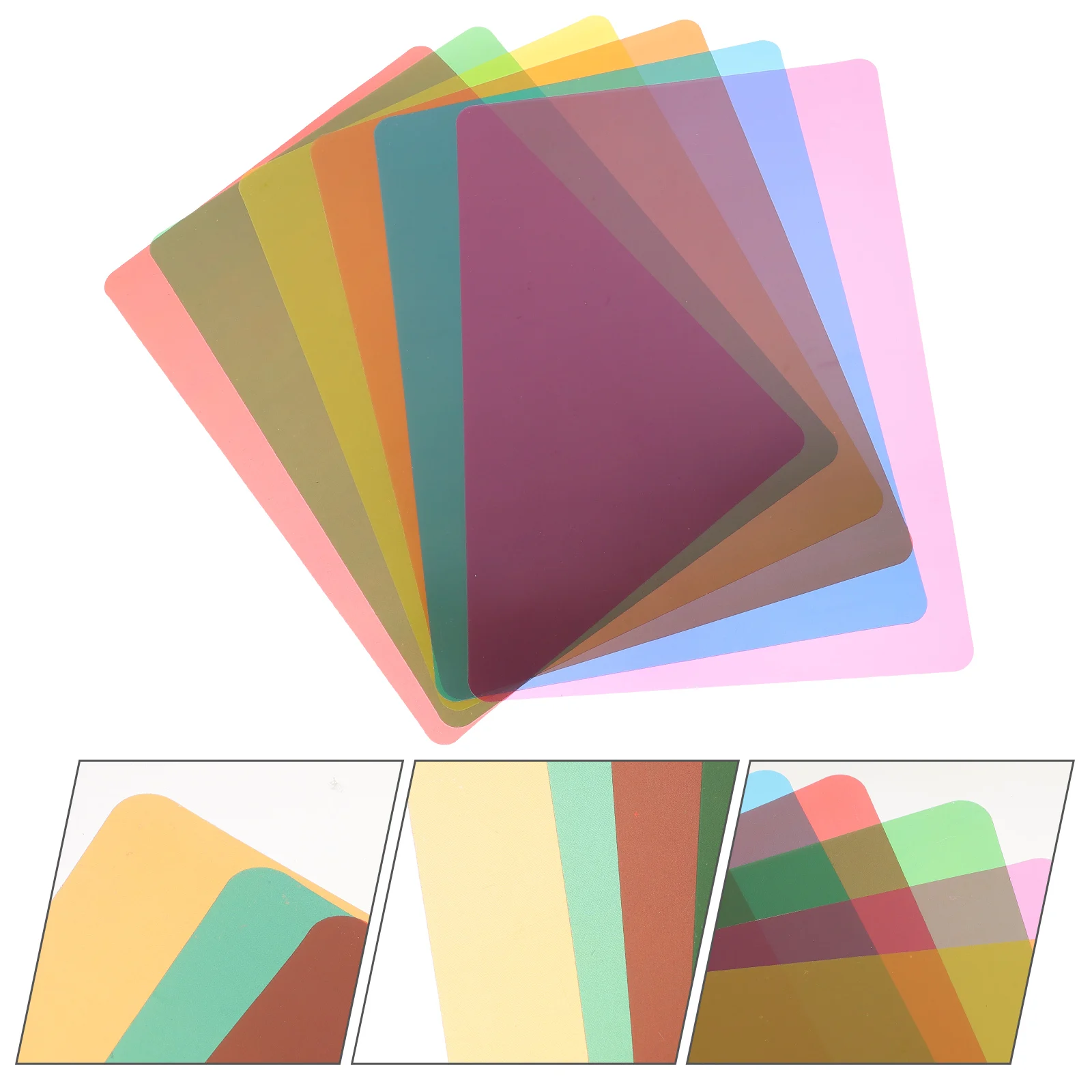 6 Stück A4-Lesezeichenstreifen aus PET-PVC-Kunststoff, leuchtende Farben, Lese-Tracking-Guides für Kinder, Studenten, Legasthenie-Werkzeuge