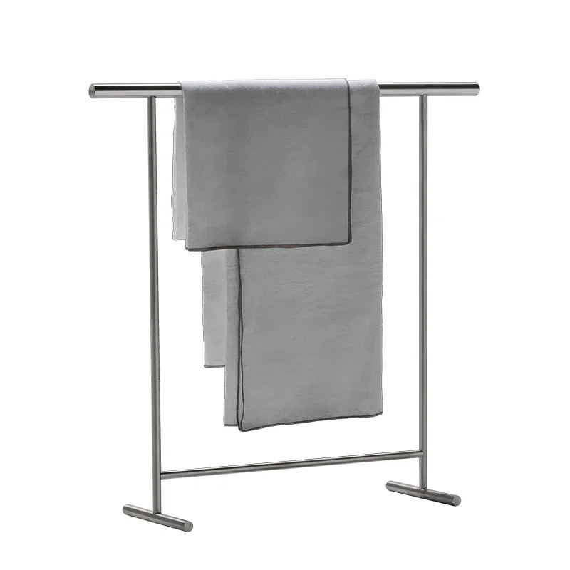 

Bathroom Bathroom Ideas Vertical Floor Punch-Free Bath Towel Rack Stainless Steel Light Luxury Towel Rack beside Bathtub