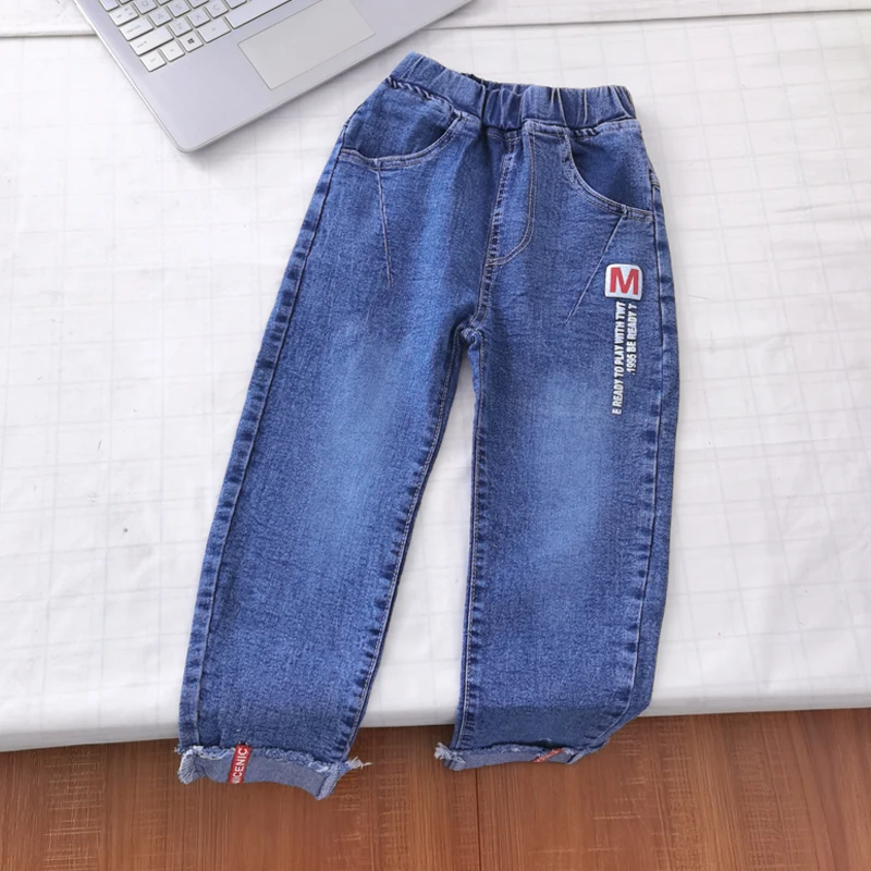 IENENS 5-13Y Kids Boys Clothes Skinny Jeans Classic Pants Children Denim Clothing Trend Long Bottoms Baby Boy Casual Trousers