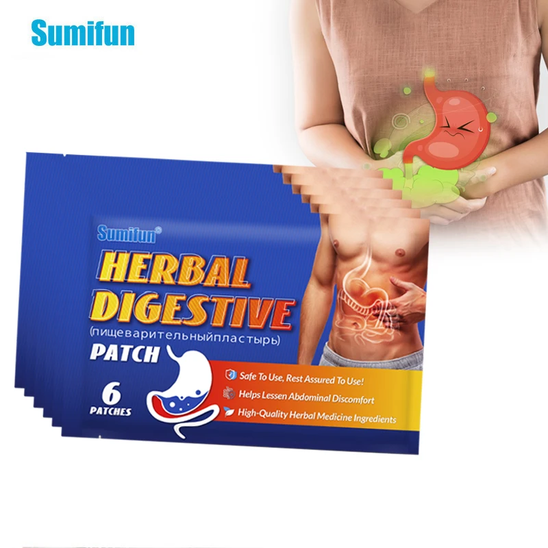 

6/24/48Pcs Sumifun Herbal Digestive Patch Relieve Flatulence Stomachache Care Sticker Gastritis Indigestion Pain Relief Plaster