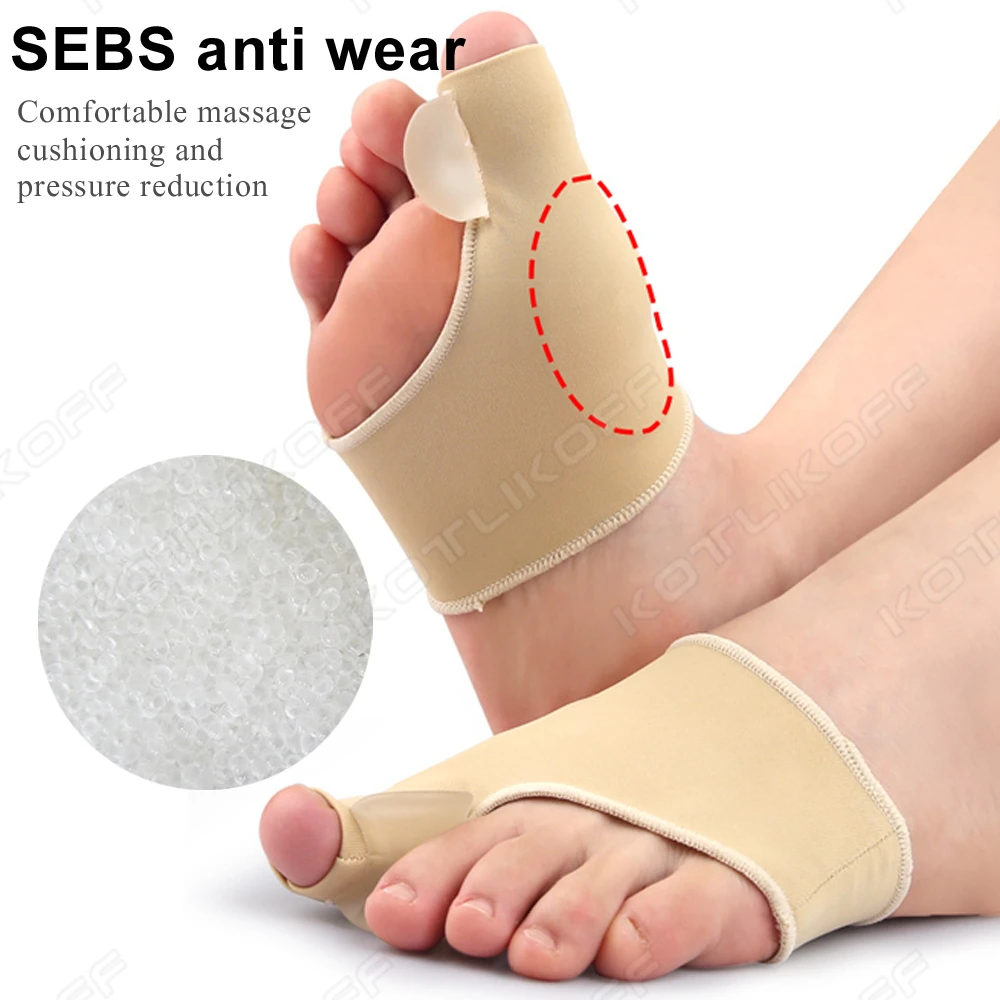 KOTLIKOFF Bunion Corrector Toe Separator Big Toe Straightener Hallux Valgus Orthotic Protective Sleeve Sock Feet Care Tool