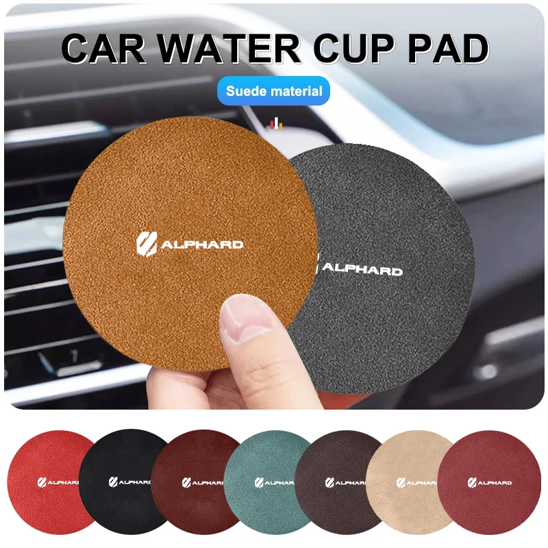 2Pcs Car Leather Coasters Center Console Cup Anti-Slip Pad Accessories For Toyota NOAH Yaris C-HR VOXY bZ4X bZ3C X Agya Spade