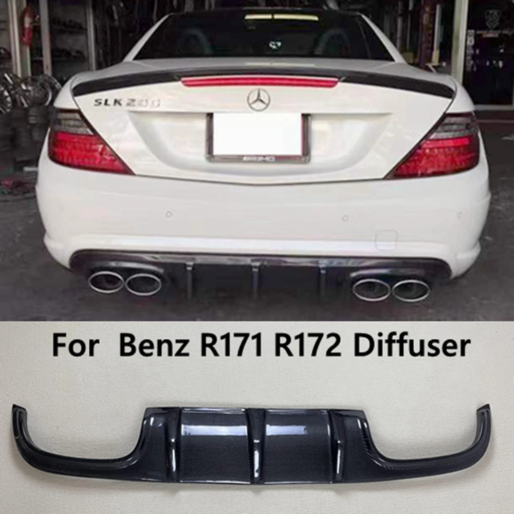 

For Benz SLK Class R171 R172 SLK200 SLK250 2005-2019 (Only for AMG version) Carbon fiber Rear Bumper Lip Spoiler Diffuser Cove