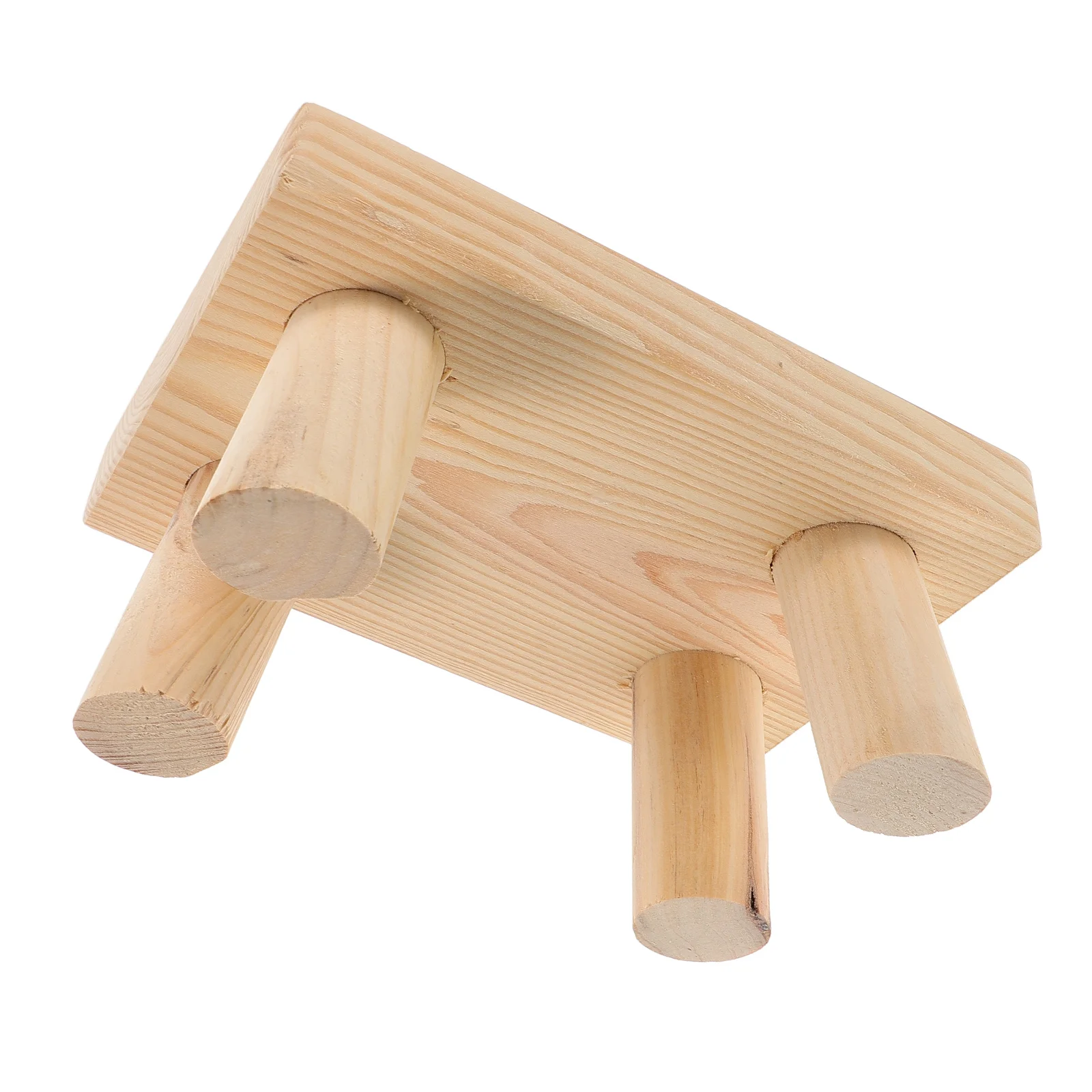 Taburete con escalón para niños, taburete pequeño de madera, tocador de color caqui para niños pequeños, resistente, portátil, multifuncional, ligero para el hogar