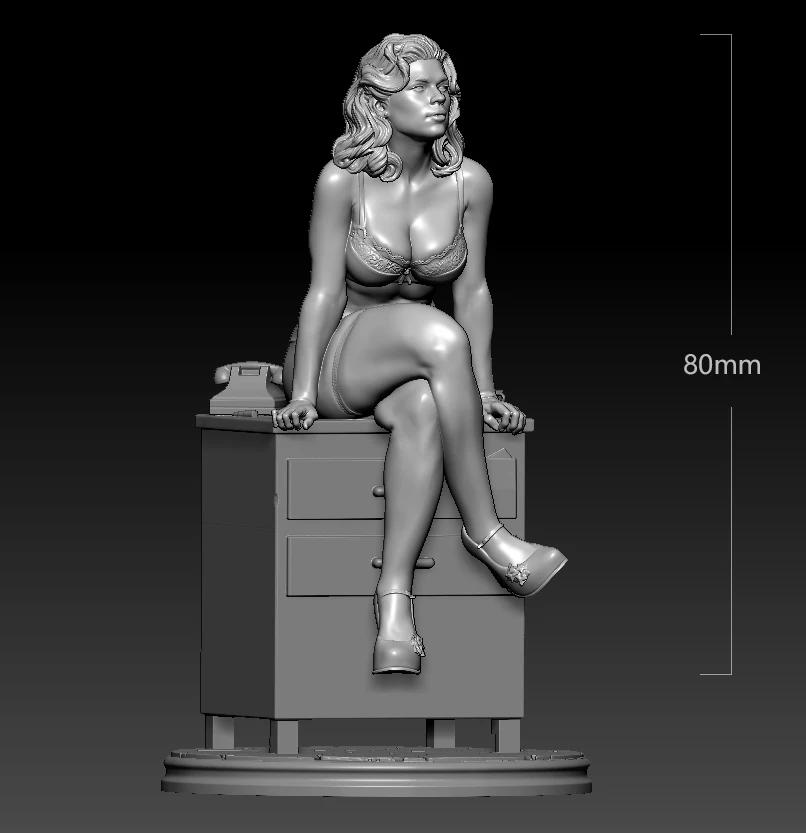 

80mm Resin Model Prettyr Woman Figure Sculpture Unpainted No Color RW-730B