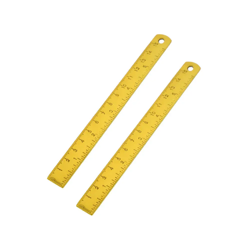 2Pcs Nordic Style Stainless Steel Ruler Small Size Portable Precise Scale for Drawing Architects Designers Students Drafting