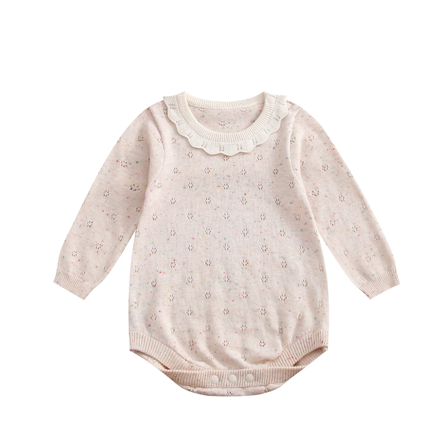 0-24M 100% Cotton Newborn Baby Girl Knit Romper Autumn Sweater Clothes Long Sleeve Bodysuit Cute Outfit