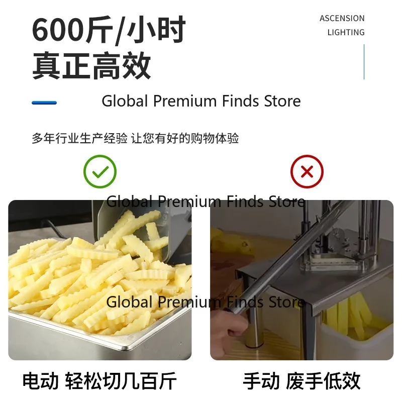 Electric Wolf Tooth Potato Cutter - Multifunction Electric Vegetable Cutter for Home, cuts strips, pieces, cubes, and fries