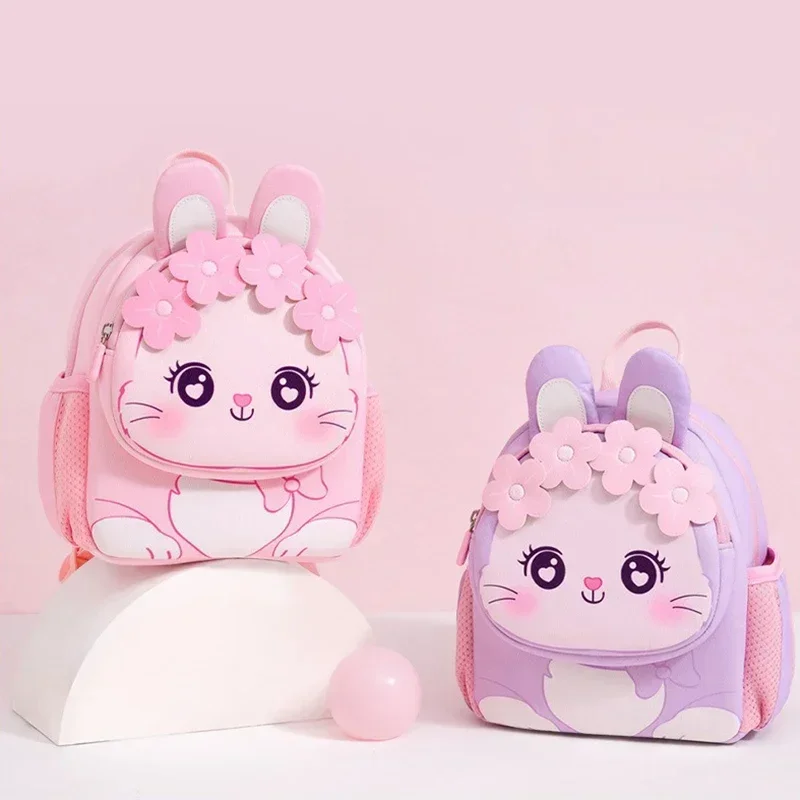 

Toddler Girls Backpack Cartoon Pink Purple Rabbit School Bags for Kindergarten Kids Kawaii Schoolbag Mochila Infantil Escolar