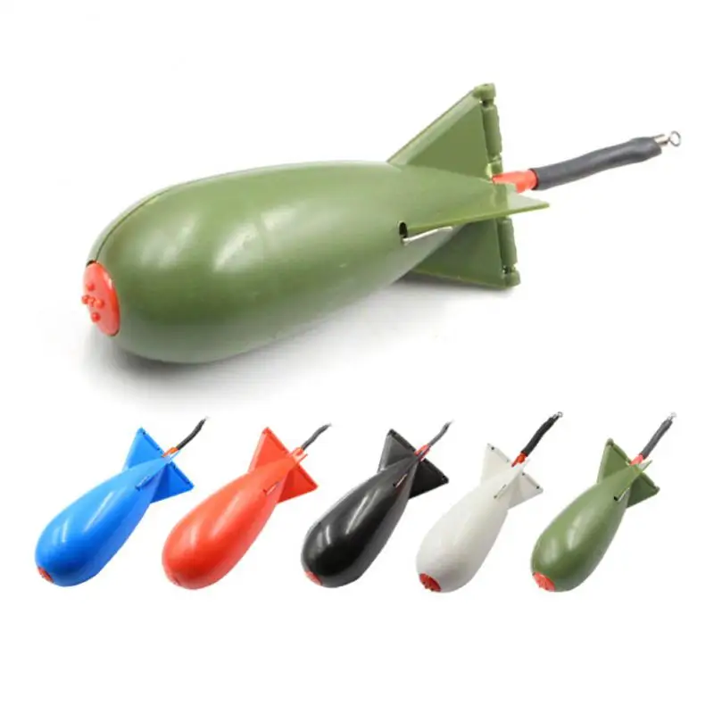 New Fishing Spomb Rocket Shape Spod Fishing Feeder Float Bait Holder Attract Carp Accessory Universal Automatic Fishing Float