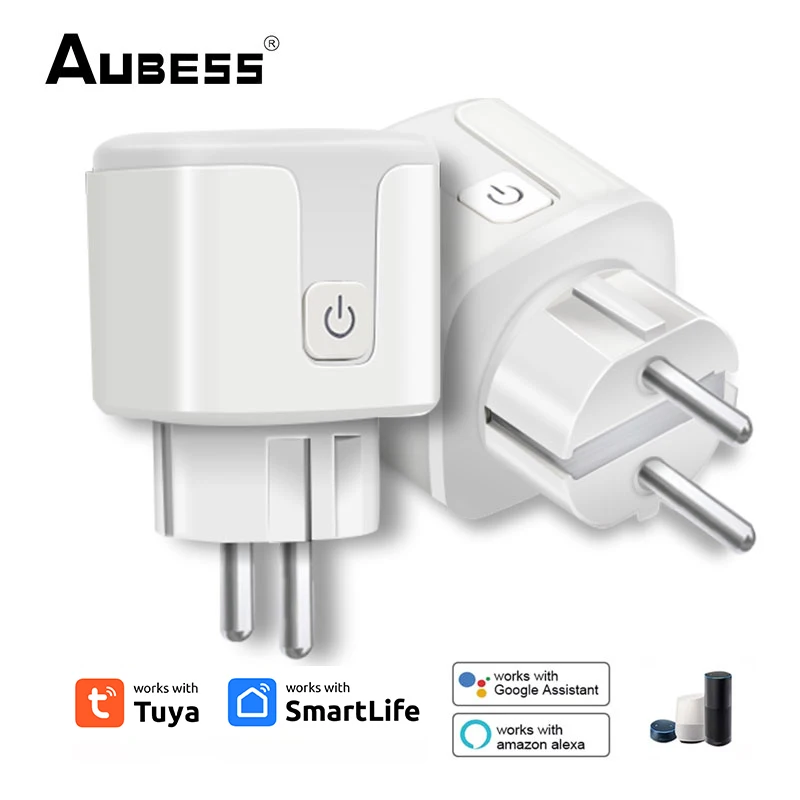 

AUBESS 16/20A Smart Socket WiFi Plug EU Power Monitor Timing Function Tuya Smart Home Socket Outlet For Alexa Google Home Yandex