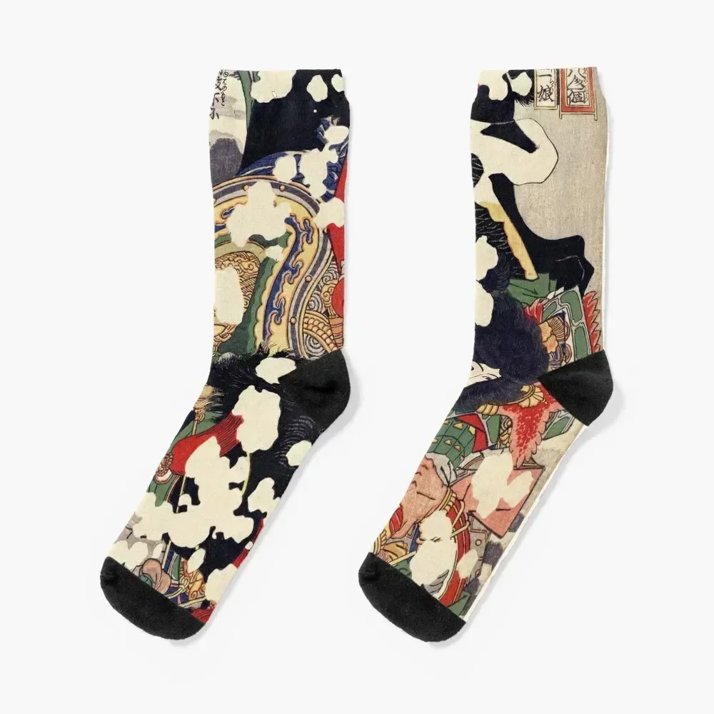 Utagawa Kuniyoshi - Sun Erniang, Known as the Demon Mother Socks japanese fashion hip hop fashionable Luxury Woman Socks Men's
