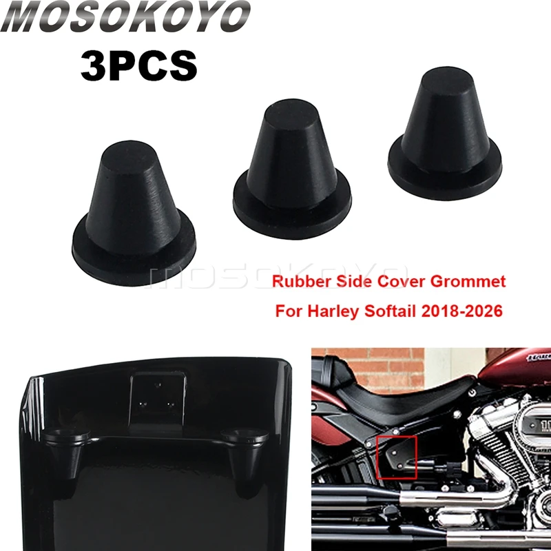 

Motorcycle Side Battery Fairing Cover Grommets Pad Rubber Gasket Grommet For Harley Softail Street Fat Bob 114 FXFBS FXFB 18-26