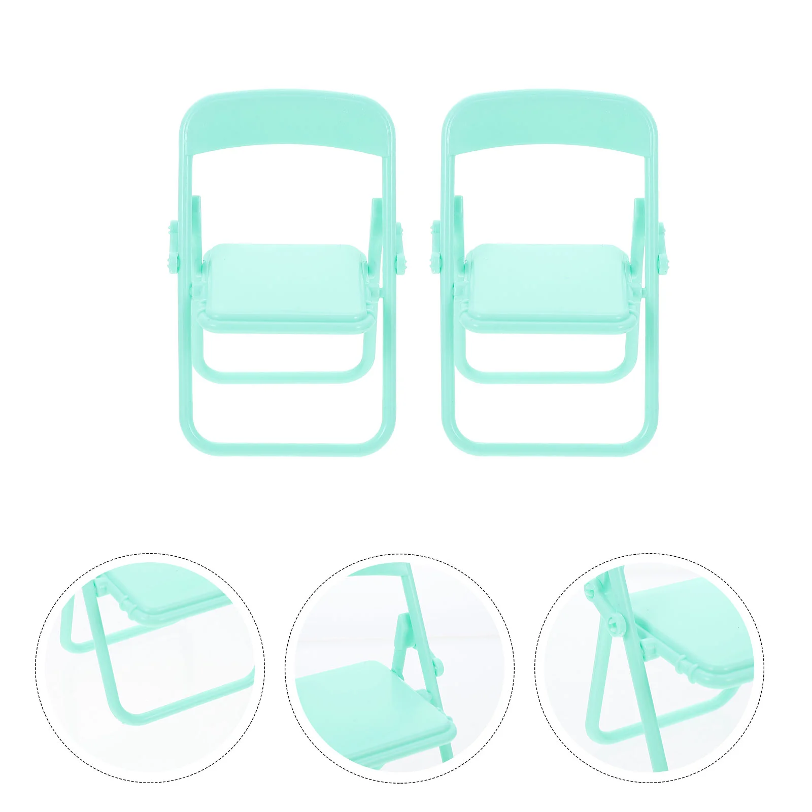 2 Pcs Dollhouse Chair Toy Children’s Toys Plastic Miniature Model Micro Landscape Decor Small Tiny Prop Ornament