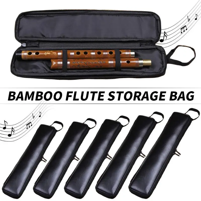 Bolsa de flauta portátil impermeable de cuero Pu, bolsa de almacenamiento de instrumentos, engrosadas baquetas de saxofón, accesorios para