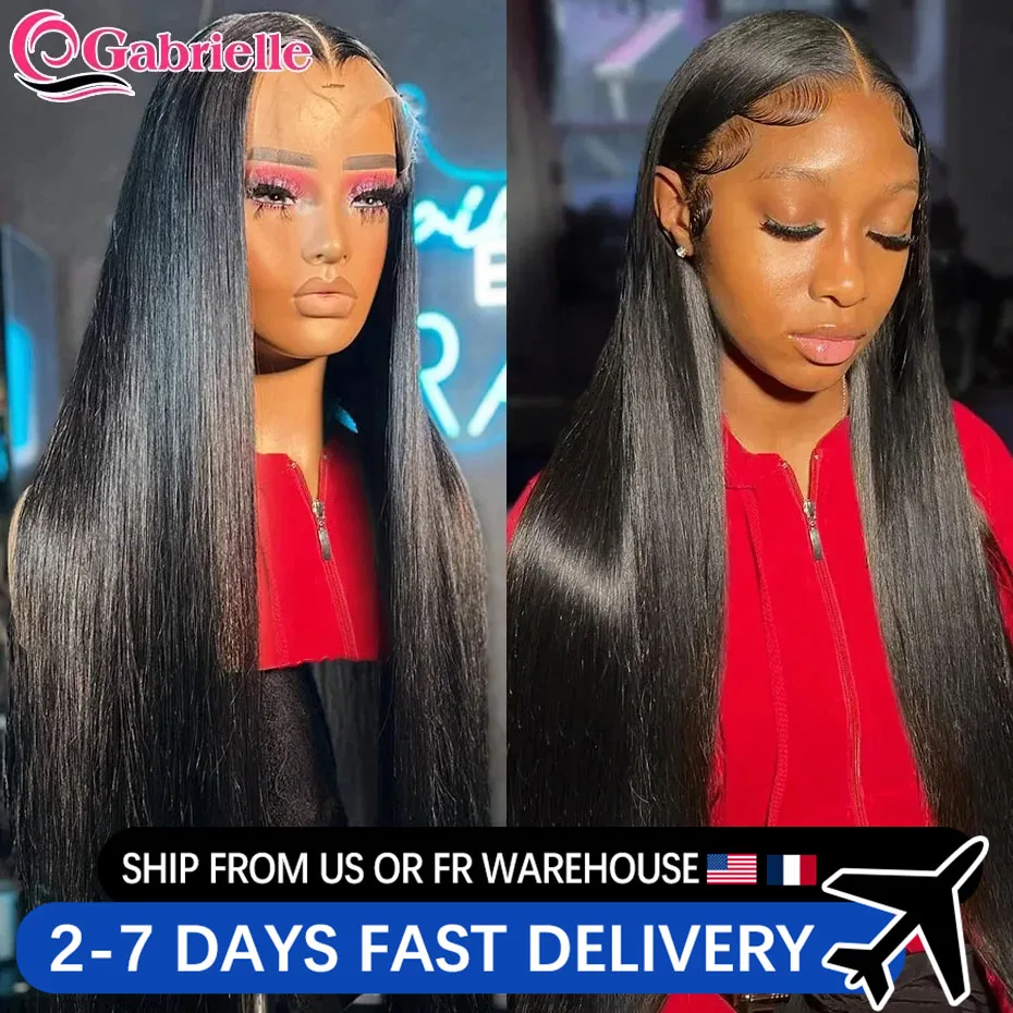 13x6 13X4 Bone Straight Hd Transparent Lace Front Human Hair Wigs For Women Brazilian Remy 4x4 Lace Closure Wig 180% Density