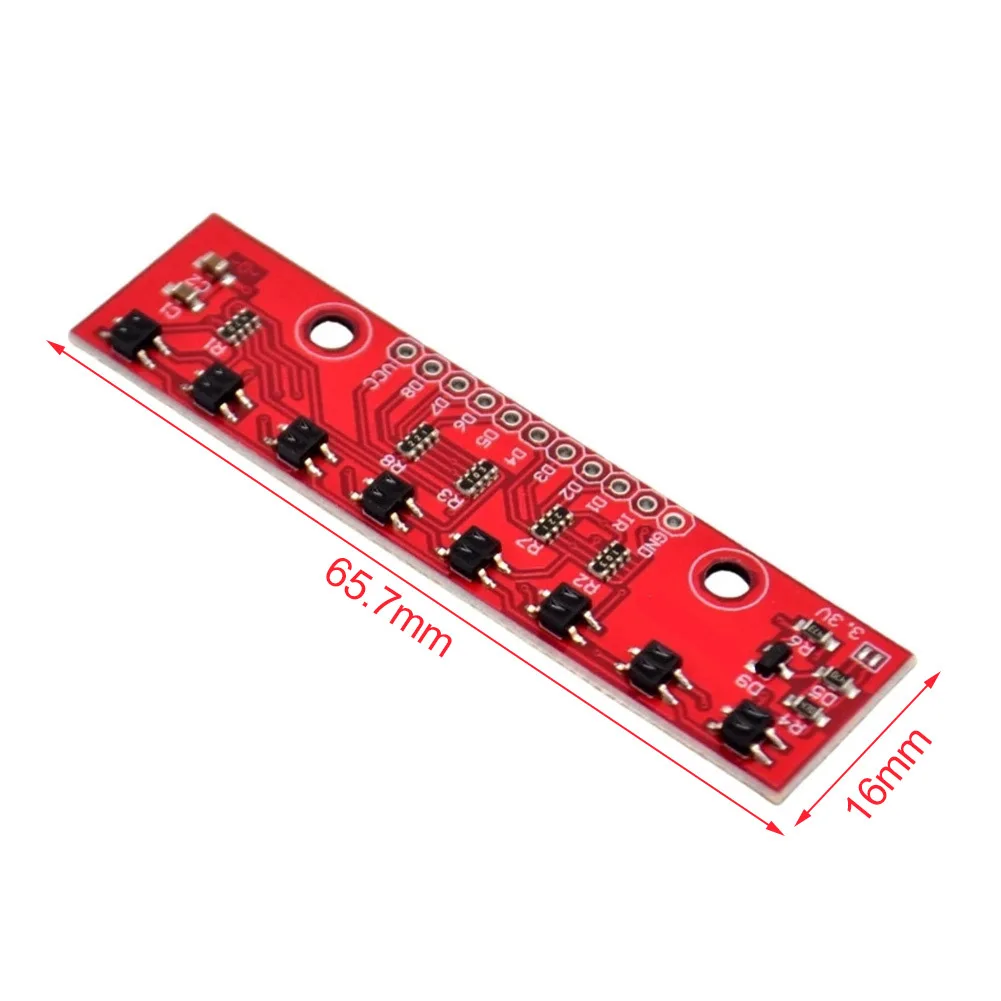 8-Channel Line Tracking Module for Robotics Navigation with Analog Output Signals and Obstacle Detection Capability