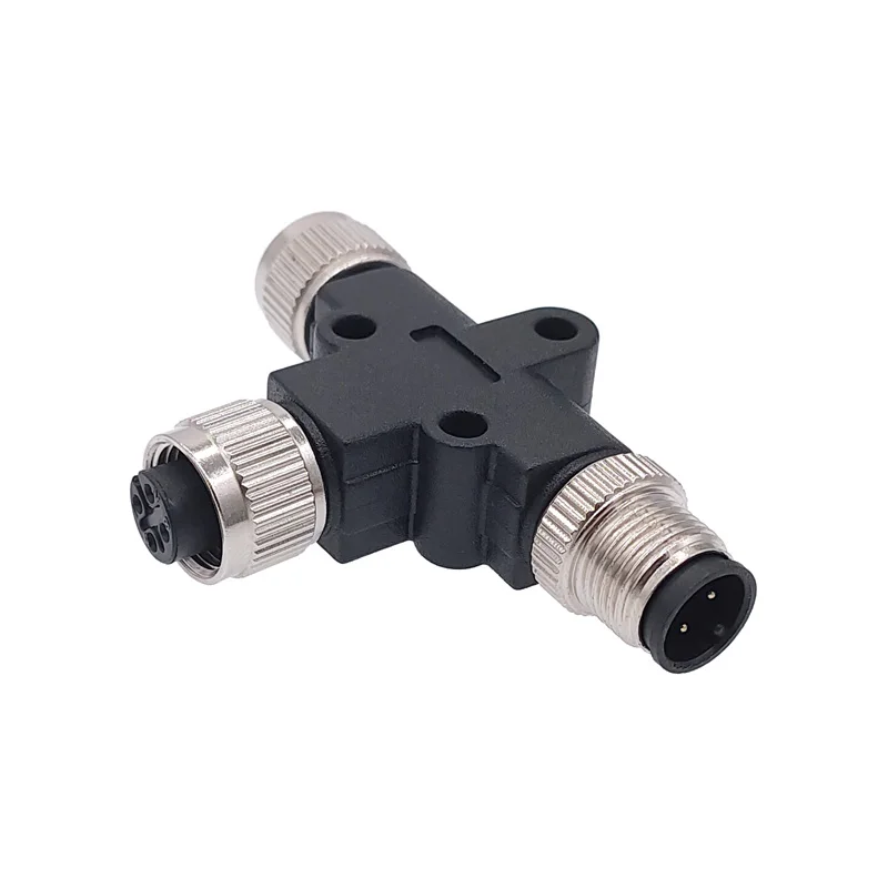 M12 Sensor Connector Waterproof Three-way Pipe Conversion Plug Male Female 4 5 8pin Y shaped T Type A code Connectors image 3