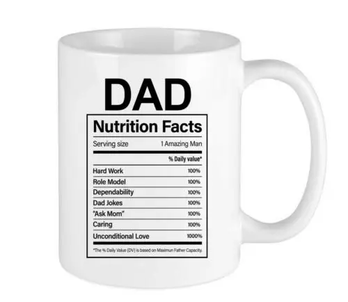 Gifts For Dad, Mug Gift For Father, Dad Nutrition Mug, Gift for Dad funny Coffee