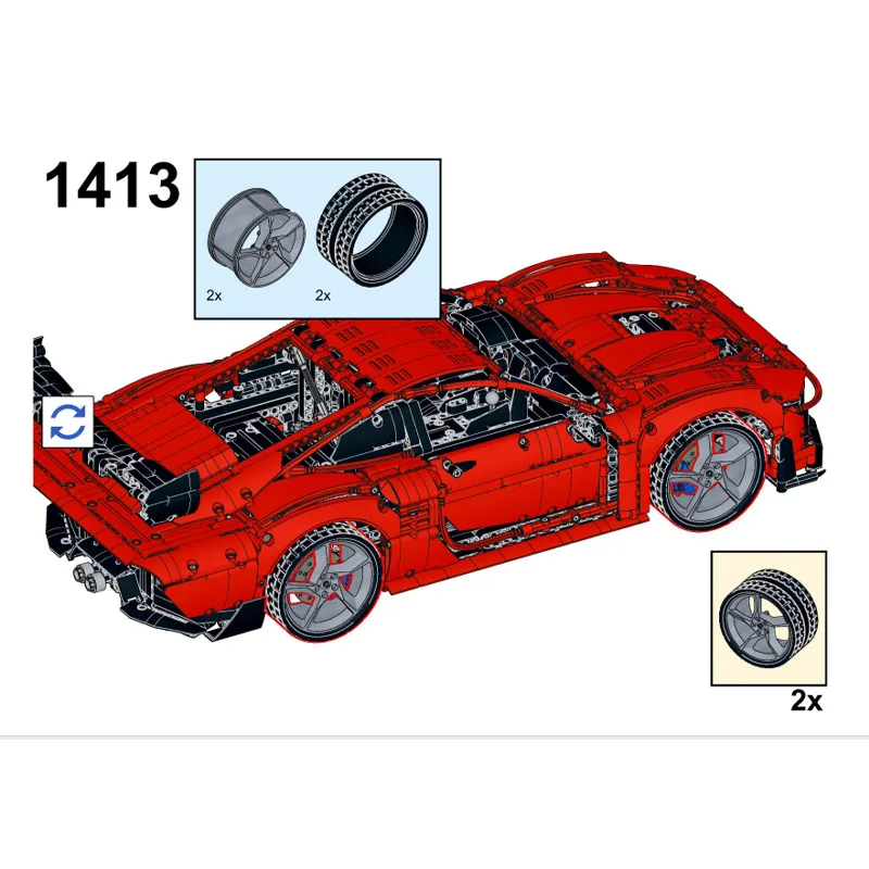 

MOC-204873 New Classic City Sports Racing Car Building Blocks Model,3288 Parts, Birthday Building Toy Gift for Boys and Children